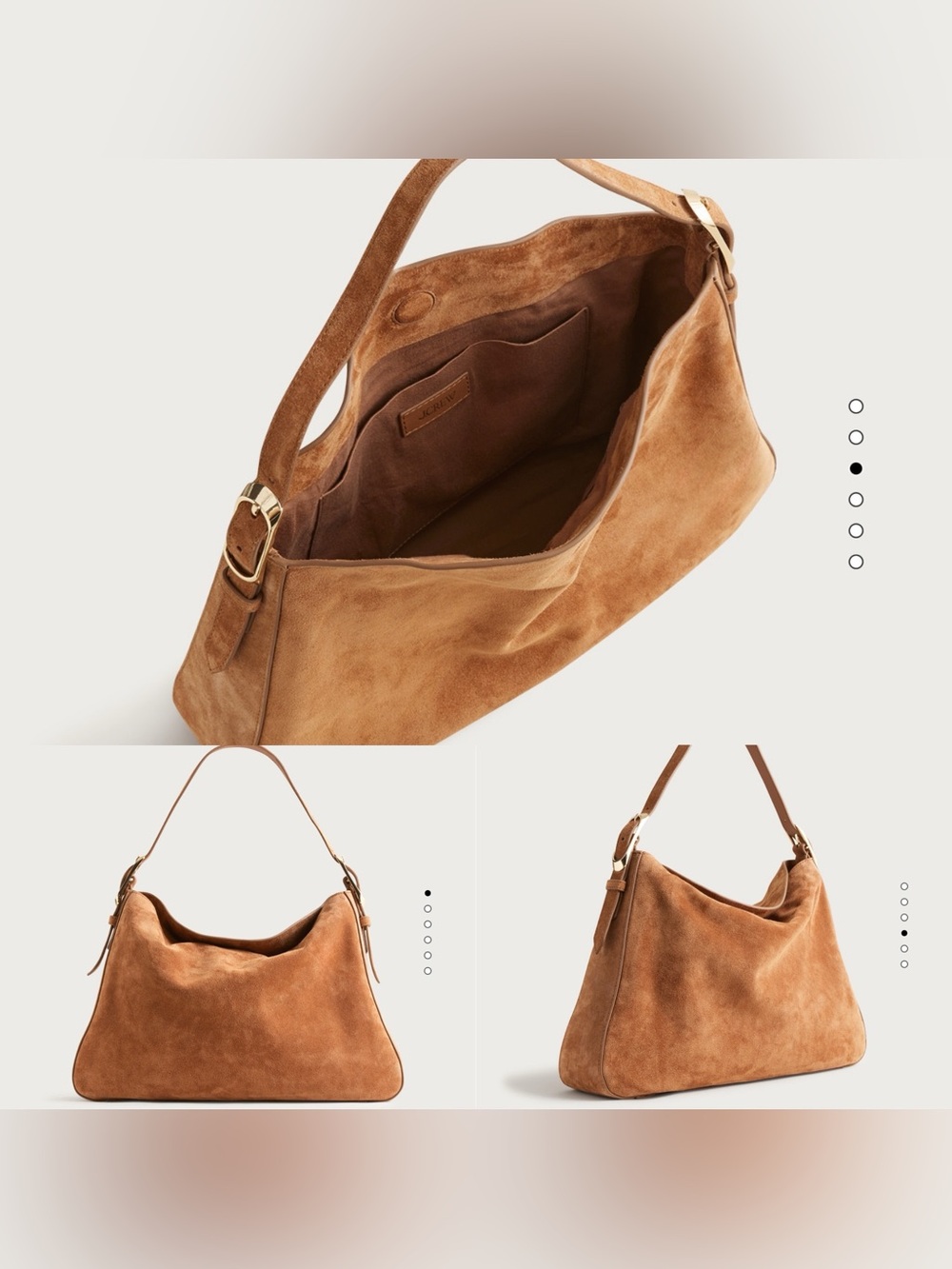 J. Crew Berkeley Suede Hobo Shoulder Bag in Tan - Picture 2 of 10